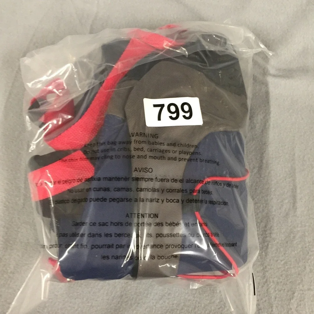 Austin Trading Co Bungee Cord Backpack School Bag 17in Navy Blue Green Red‎